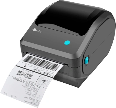 Термопринтер G&G GG-D410 203dpi 152мм/с/USB для печ.накл. черный