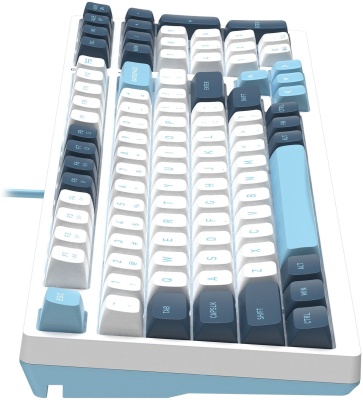 Клавиатура A4Tech FS300 механическая белый/синий USB for gamer LED (FS300 PANDA SNOWBOARDING) кабель 1.8м