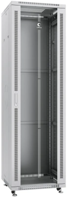 Шкаф коммутационный Cabeus (SH-05C-42U60/80) напольный 42U 600x800мм пер.дв.стекл металл 800кг серый 700мм 100.3кг 220град. 2055мм IP20 сталь