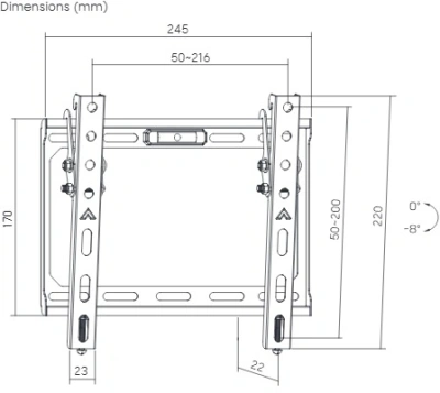 Кронштейн для телевизора Ultramounts UM847 черный 13"-43" макс.45кг настенный наклон