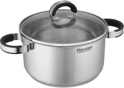 Кастрюля Rondell Brando RDS-1805 5.1л. d=24см (с крышкой) стальной