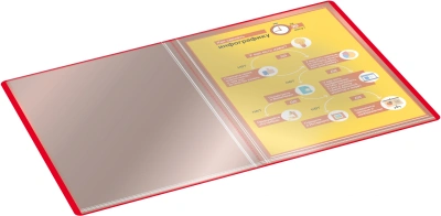 Папка с 40 прозр.вклад. Silwerhof SE-V40RED A4 пластик 0.5мм красный