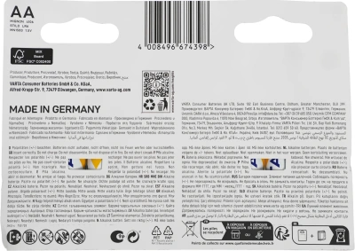 Батарея Varta Energy LR6 BL10 Alkaline AA (10шт) блистер