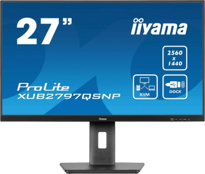 Монитор Iiyama 27" ProLite XUB2797QSNP-B1 черный IPS LED 16:9 HDMI M/M матовая HAS Piv 300cd 178гр/178гр 2560x1440 100Hz DP WQ HD 2K (1440p) USB 6.1кг