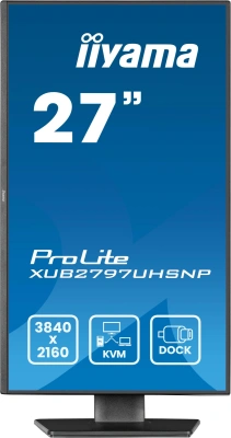 Монитор Iiyama 27" ProLite XUB2797UHSNP-B1 черный IPS LED 16:9 HDMI M/M матовая HAS Piv 1300:1 350cd 178гр/178гр 3840x2160 60Hz DP 4K USB 6.1кг