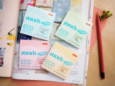 Блок самоклеящийся бумажный Stick`n ECO 21746 76x76мм 100лист. 60г/м2 пастель розовый