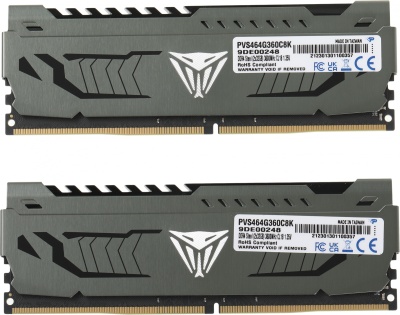 Память DDR4 2x32GB 3600MHz Patriot PVS464G360C8K Viper Steel RTL Gaming PC4-28800 CL18 DIMM UDIMM 288-pin 1.35В dual rank с радиатором Ret