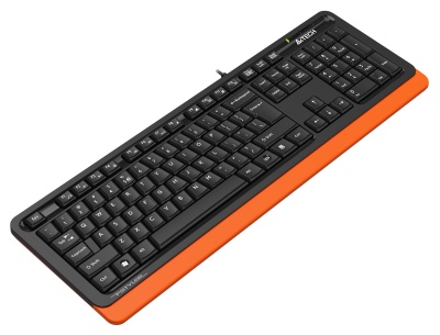 Клавиатура A4Tech FKS10 черный/оранжевый USB (подставка для запястий) (FKS10 ORANGE) кабель 1.5м