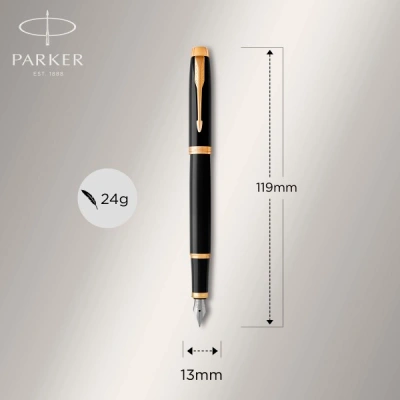 Ручка перьев. Parker IM Core F321 (1931645) Black GT F сталь нержавеющая подар.кор.