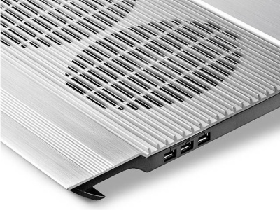Подставка для ноутбука Deepcool N8 (DP-N24N-N8SR) 17" 380x278x55мм 25дБ 3xUSB 2x 140ммFAN 1244г алюминий серебристый