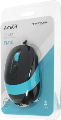 Мышь A4Tech Fstyler FM10 черный/синий оптическая 1600dpi USB 4but (FM10 BLUE)