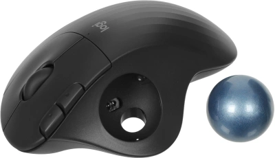 Трекбол Logitech M575S черный оптическая 2000dpi беспров. BT/Radio USB 4but (910-007035)