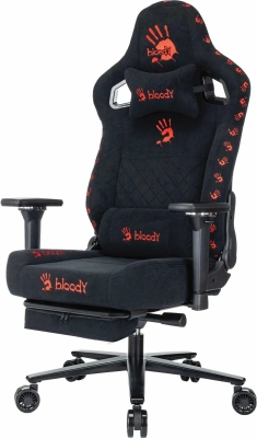 Кресло игровое A4Tech Bloody GC-670 черный искусственная замша с подголов. крестов. металл подст.для ног