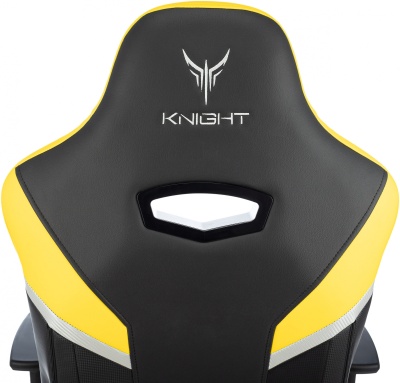 Кресло игровое Knight Thunder 5X черный/желтый экокожа крестов. металл