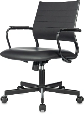 Кресло Бюрократ CH Balance-Low PU черный экокожа низк.спин. крестов. металл