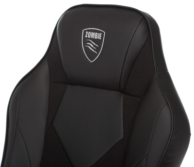 Кресло игровое Zombie Game 17 черный ткань/эко.кожа крестов. пластик