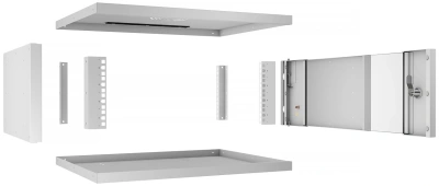 Шкаф коммутационный Cabeus (WSC-05D-4U55/45) настенный 4U 550x450мм пер.дв.стекл 30кг серый 340мм 10кг 220град. 230мм IP20 сталь