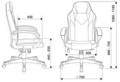 Кресло игровое Zombie Game 17 черный ткань/эко.кожа крестов. пластик