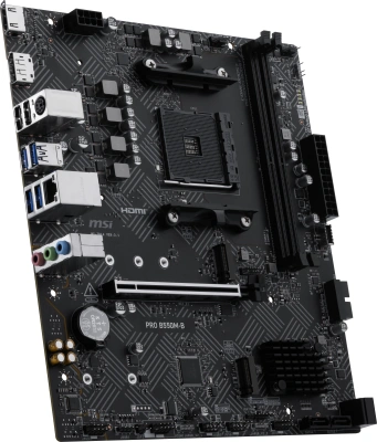 Материнская плата MSI PRO B550M-B Soc-AM4 AMD B550 2xDDR4 mATX AC`97 8ch(7.1) GbLAN RAID+HDMI+DP