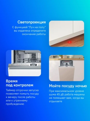 Посудомоечная машина встраив. Bosch SPV6EMX65Q узкая