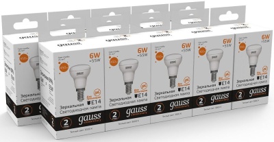 Лампа светодиодная Gauss Elementary 63116 6Вт цок.:E14 рефлек. 220B св.свеч.бел.теп. (упак.:10шт)