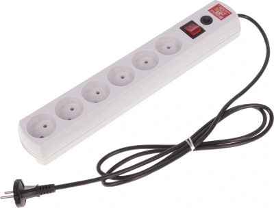 Сетевой фильтр Most LR 1.7м (6 розеток) белый (пакет ПЭ)