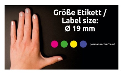 Этикетки Avery Zweckform 3857 250шт на листе диаметр 19мм/70г/м2/синий самоклей. универсальная