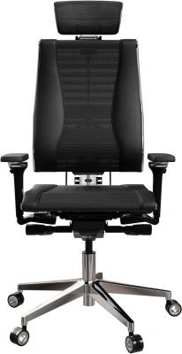 Кресло руководителя эргономичное Метта Yoga 4DF B2-14D - YM93+Infinity черный сиденье черный сет./экокожа с подголов. крестов. алюминий хром