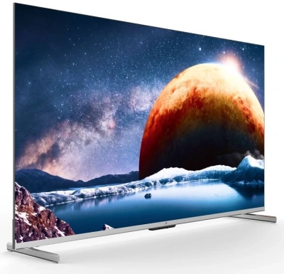 Телевизор QLED Digma Pro 55" Mini LED 55Q Google TV Frameless серебристый 4K Ultra HD 144Hz MEMC DVB-T DVB-T2 DVB-C DVB-S DVB-S2 USB WiFi Smart TV