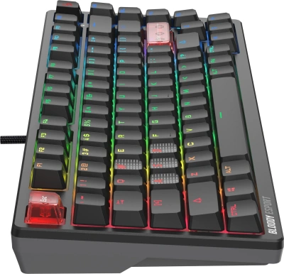 Клавиатура A4Tech MS76 механическая черный USB Multimedia for gamer LED кабель 1.8м