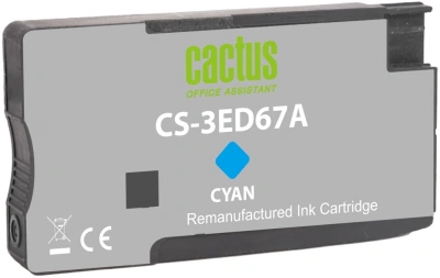 Картридж струйный Cactus CS-3ED67A 712 голубой (29мл) для HP DJ T230/T630/T650 с чипом