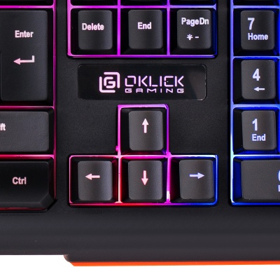 Клавиатура Оклик 717G BLACK DEATH черный/оранжевый USB Multimedia for gamer LED (476395) кабель 1.5м