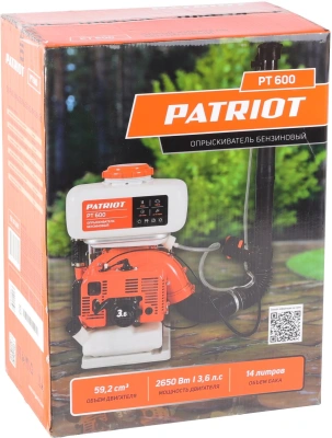 Опрыскиватель Patriot PT 600 бенз. ранц. 14л оранжевый/белый (755302615)