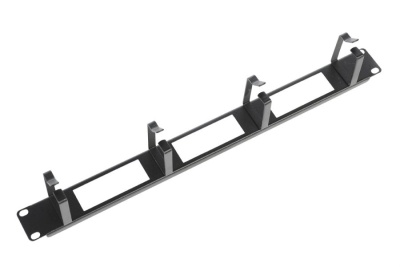 Кабельный органайзер горизонтальный ЦМО ГКО-О-4.62-9005 односторонний кольца 1U шир.:19" глуб.:85мм