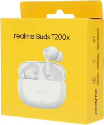 Гарнитура внутриканальные Realme Buds T200x белый беспроводные bluetooth в ушной раковине (6941764471900)