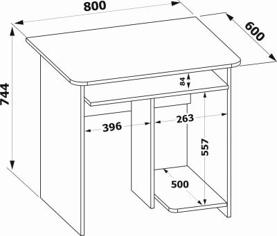 Стол для компьютера Сокол КСТ-21.1 столешница ЛДСП дуб сонома