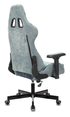 Кресло игровое Zombie VIKING 7 KNIGHT Fabric голубой ткань/эко.кожа с подголов. крестов. металл