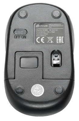 Мышь Оклик 665MW черный/синий оптическая 1600dpi беспров. USB для ноутбука 3but (1025132)