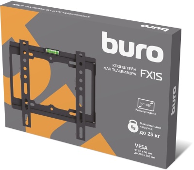 Кронштейн для телевизора Buro FX1S черный 15"-48" макс.25кг настенный фиксированный