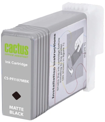 Картридж струйный Cactus CS-PFI107MBK PFI-107 MBK черный матовый (130мл) для Canon IP iPF670/iPF680/iPF685/iPF770/iPF780/iPF785 с чипом