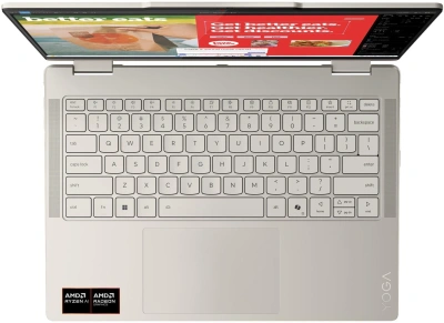 Ноутбук Lenovo Yoga 7 14AKP10 Ryzen AI 5 340 24Gb SSD1Tb AMD Radeon 840M 14" OLED Touch WUXGA (1920x1200) Windows 11 Home beige WiFi BT Cam (83JR005YRK)
