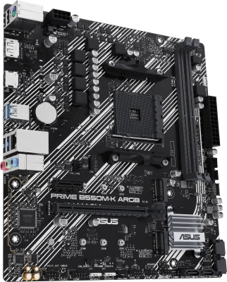 Материнская плата Asus PRIME B550M-K ARGB Soc-AM4 AMD B550 2xDDR4 mATX AC`97 8ch(7.1) GbLAN RAID+HDMI+DP
