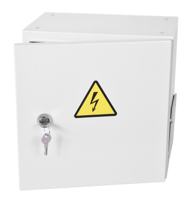 Шкаф монтажный ЦМО Эконом (ШТВ-НЭ-4.4.21-3ВВА-Т1) настенный 400x210мм пер.дв.стал.лист задн.дв.спл.стал.лист несъемн.бок.пан. серый 180мм 400мм IP54 уличный всепогодный с вентилятором с нагревателем с силовыми розетками укомплектованный 60Вт