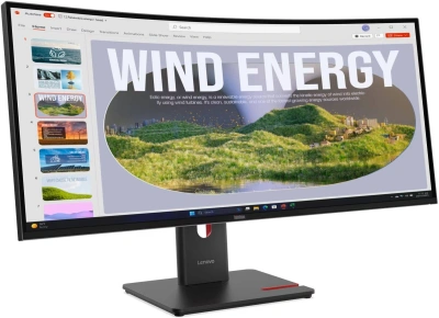 Монитор Lenovo 34" ThinkVision T34wd-40 черный VA LED 4ms 21:9 HDMI матовая HAS Piv 3000:1 300cd 178гр/178гр 3440x1440 120Hz DP WQ USB 9.2кг