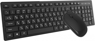 Клавиатура + мышь Оклик S255W клав:черный мышь:черный USB беспроводная Multimedia (1909361)