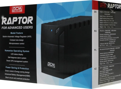 Источник бесперебойного питания Powercom Raptor RPT-600AP 360Вт 600ВА черный