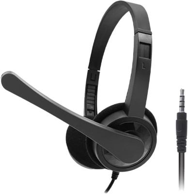 Наушники с микрофоном Оклик HS-M600 черный 1.8м накладные оголовье (1900372)