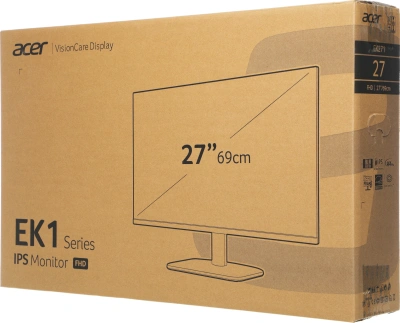 Монитор Acer 27" EK271P6bi черный IPS LED 1ms 16:9 HDMI матовая 250cd 178гр/178гр 1920x1080 144Hz FreeSync VGA FHD 3.42кг