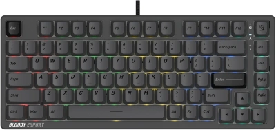 Клавиатура A4Tech Bloody MS76 темно-серый USB Multimedia for gamer LED (MS76) кабель 1.8м