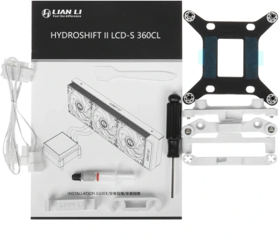 Система водяного охлаждения Lian-Li HydroShift II LCD-S 360CL ARGB Soc-AM5/AM4/1700/1851 белый 4-pin 30dB Al LCD Ret (G89.GHS2LCDS36CW.R0)